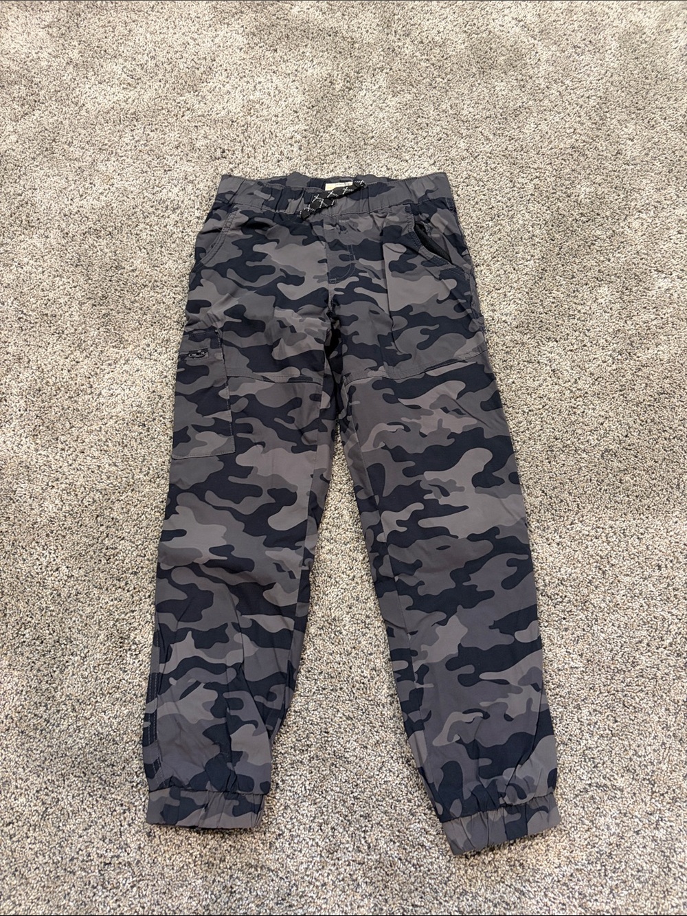 Weatherproof Kids Camo Sweatpants in Gray and Black